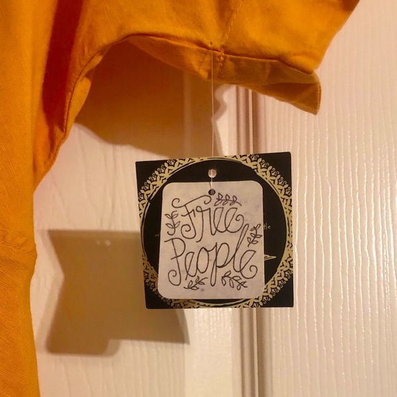 FREE PEOPLE Linen Jumper Sunkiss Orange - Picture 4 of 6